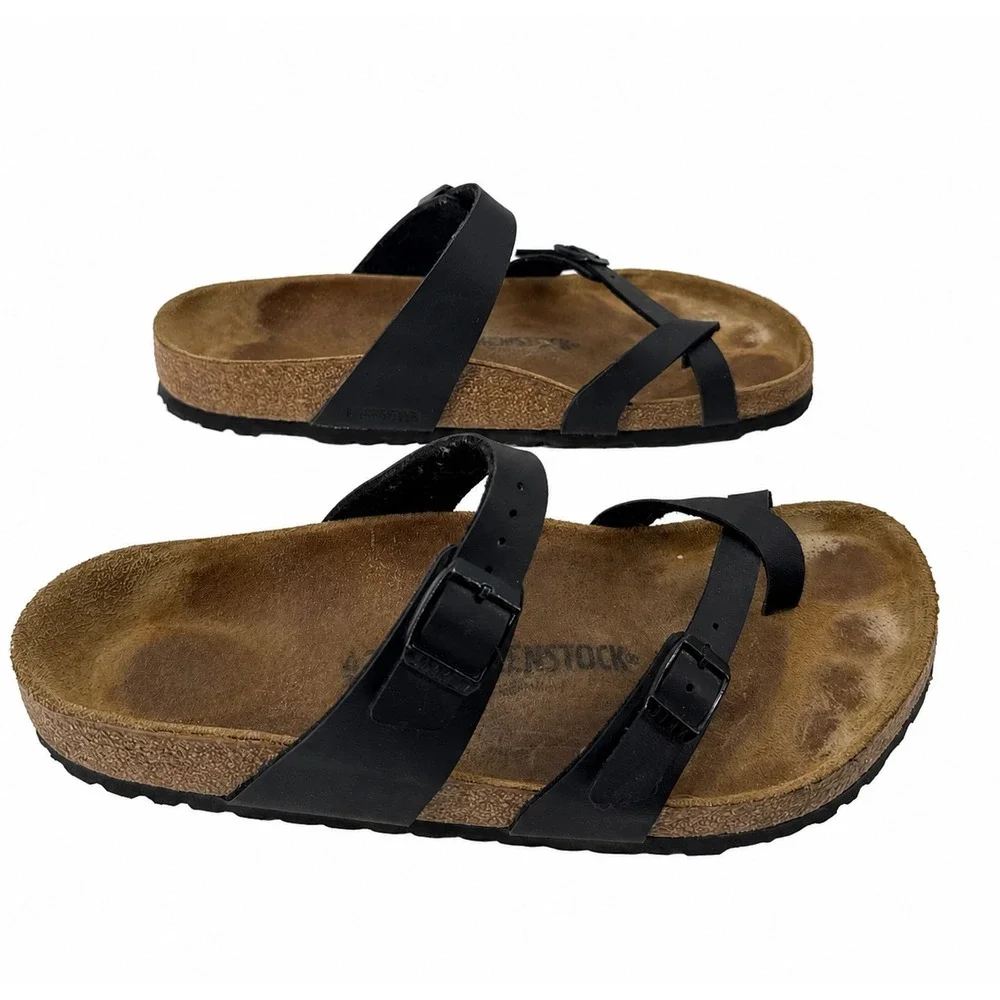 Birkenstock Mayari Sandals Women 11 Men 9 EU 42 Black Leather